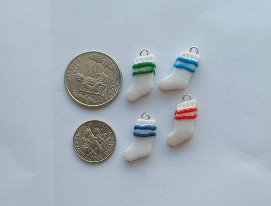 Kawaii sock charms / polymer clay tube sock charms / kawaii animal charms / kawaii sock stocking jewelry