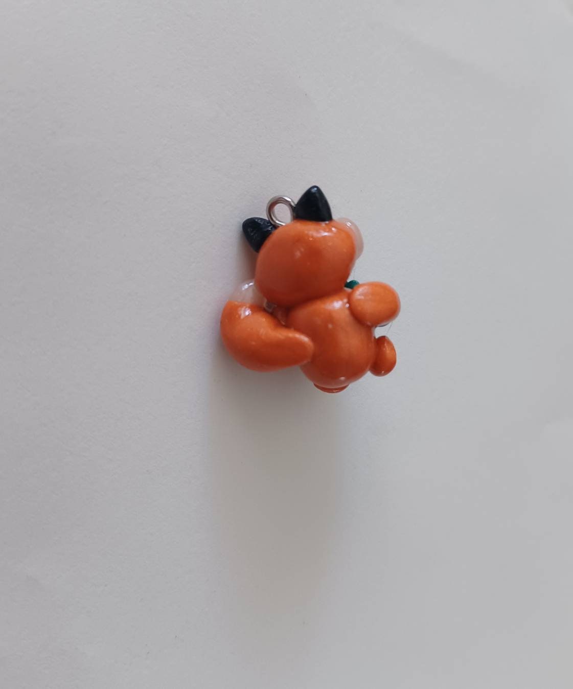 Kawaii fox charms / polymer clay fox with strawberry charms / kawaii animal charms / kawaii fox jewelry / orange red fox clay
