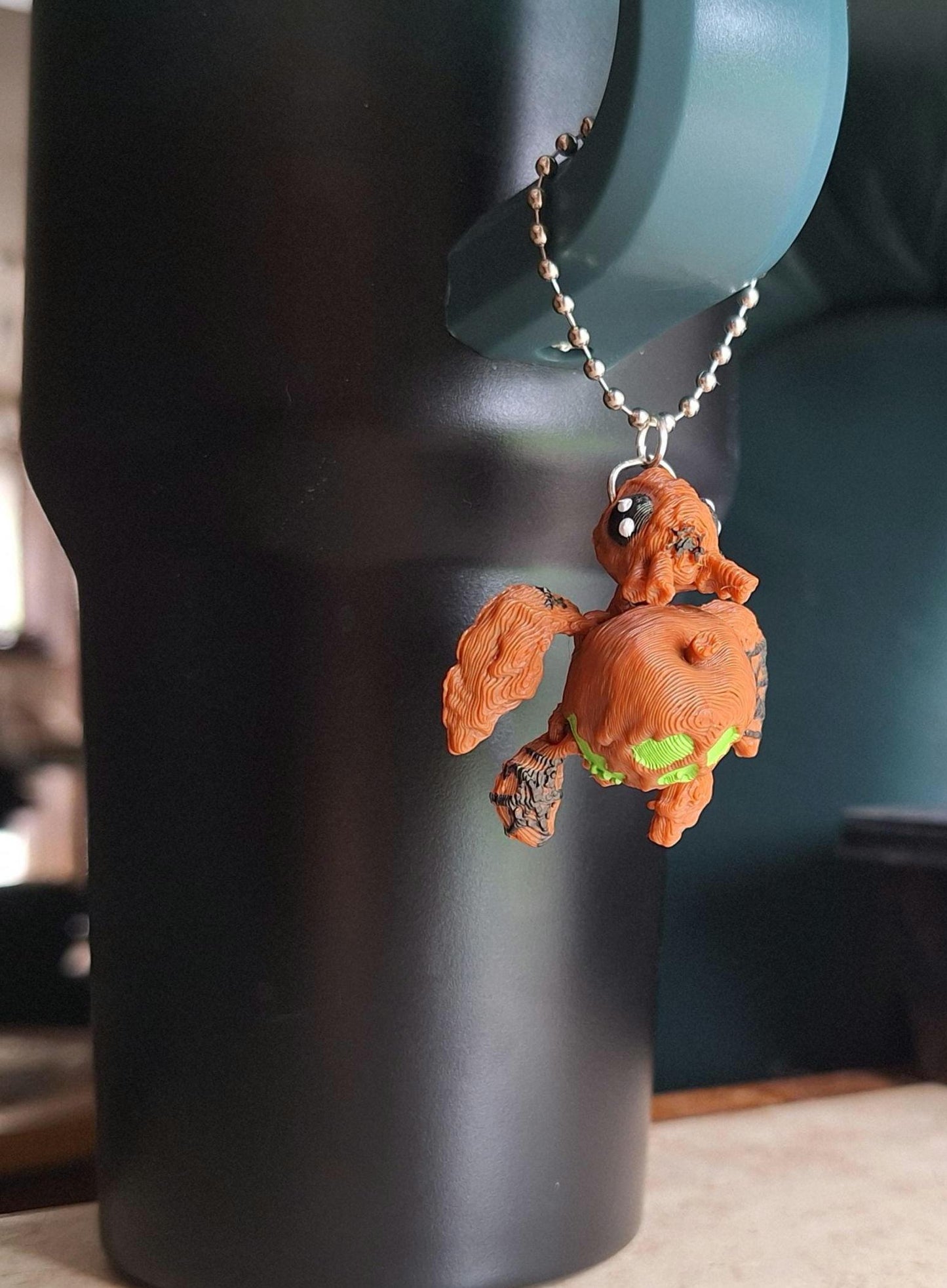 3D articulated gold red apple turtle tumbler handle charm / 3d printed turtle animal halloween fall carmel apple turtle tumbler charm Fidget