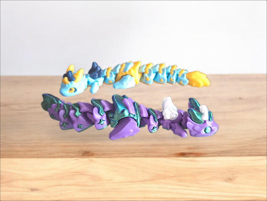 3D articulated baby atria colorful dragon straw cap / 3d printed baby atria dragon animals / dragon straw topper cover Fidget figurines
