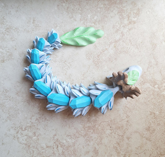 3D articulated forest wish spirit dragon / 3d printed and painted multi color dragon / 3d printed desk pet figurine fidget