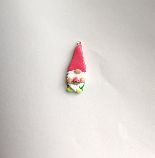 Kawaii watermelon gnome charms / polymer clay garden gnome charms / fruit gnome charms / watermelon summer gnome charms stitch marker
