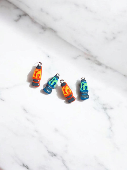 Polymer clay lava lamp charms / cute polymer clay retro charms / 90s retro lava lamp charms jewelry stitch marker progress keeper notions