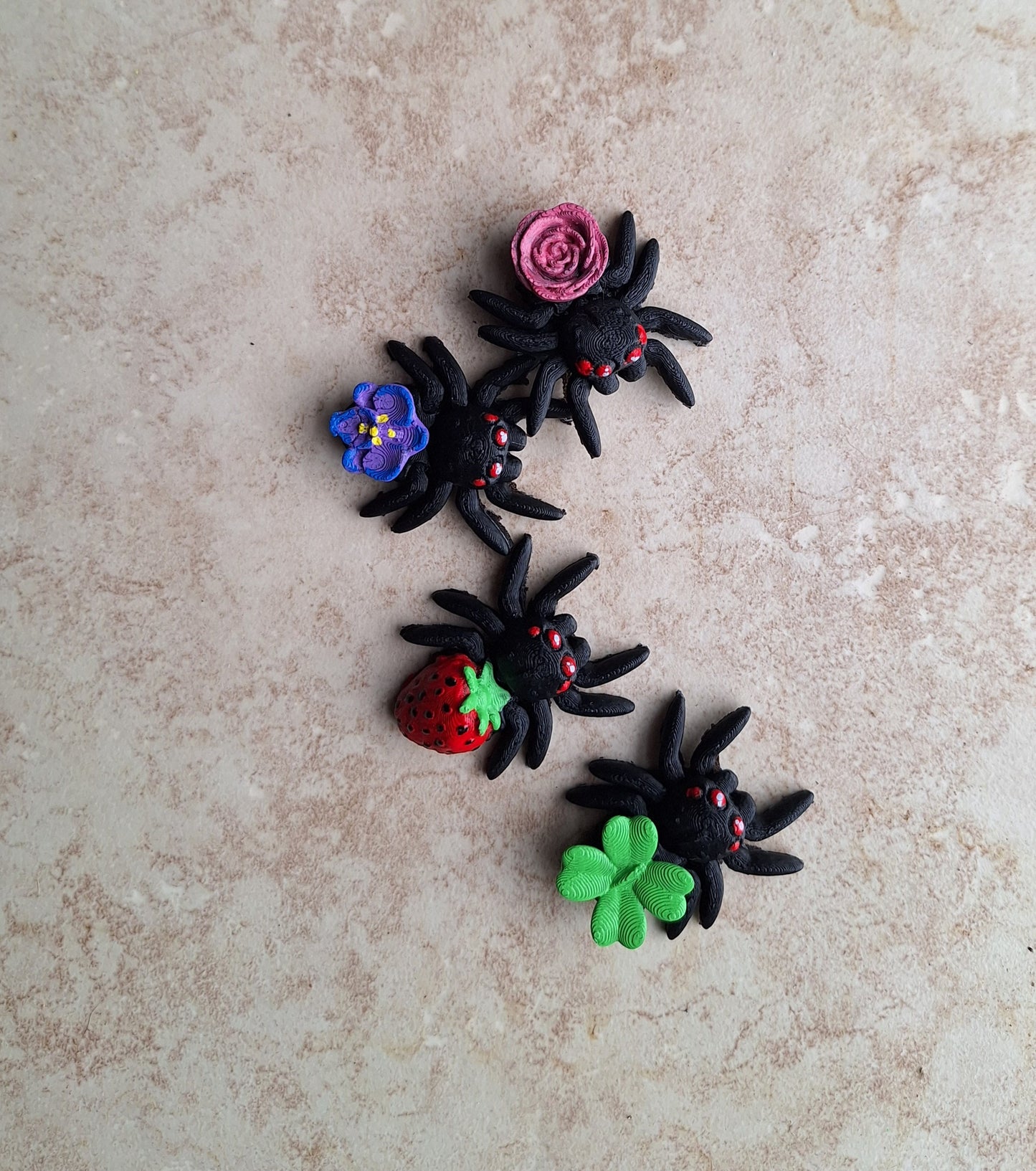 3D articulated small spiders / 3d printed spider insect animals / floral holiday halloween spider knick knack Fidget figurines