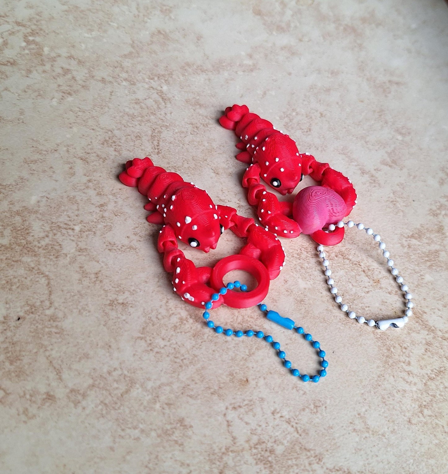 3D articulated lobster / 3d printed lobster bucket / 3d printed animals lobster keychain figurine knick knack Fidget