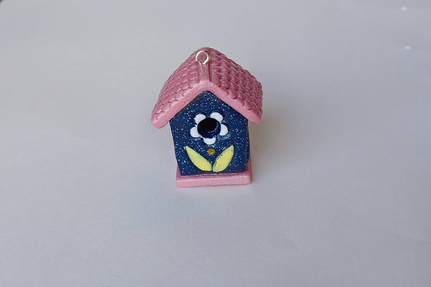 Kawaii 3d birdhouse charms / polymer clay 3d bird charms / kawaii bird house spring garden charms / kawaii spring charms