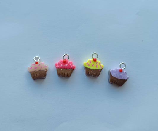 Kawaii cupcake charms / polymer clay cupcake charms / kawaii food charms / kawaii food jewelry