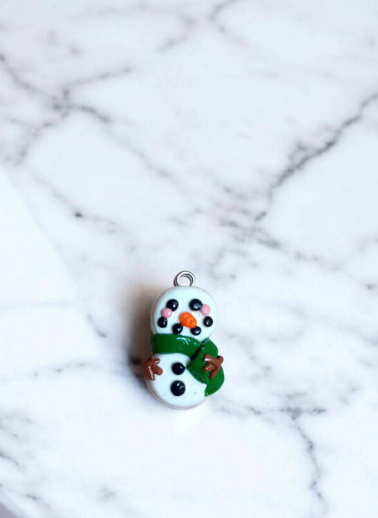 Polymer clay snowman charms / cute kawaii clay snowmen charms Christmas holiday jewelry charm stitch marker progress keeper notions
