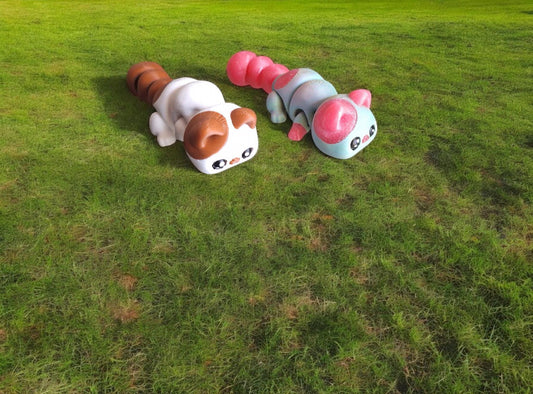 3D articulated black white cat keychain flexi / 3d printed white black cat keychain / 3d printed kitty cat key chain animals figurine Fidget