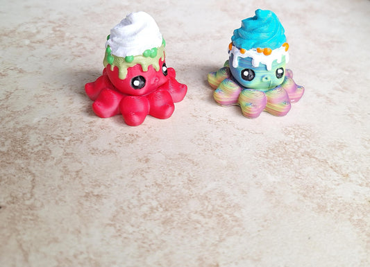 3D articulated dessert ice cream squid fidget / 3d printed squid octopus / 3d printed animals octo figurine knick knack Fidget spinner