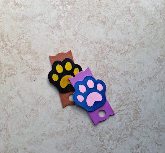 3D printed colored paw print straw tag tumbler topper accessories / gold pawprint tumbler topper straw tag / tumbler accessory for stanley