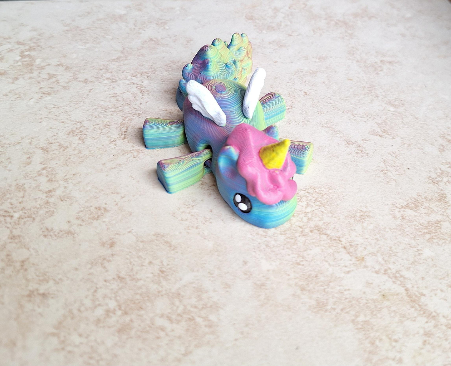 3D articulated unicorn / 3d printed winged unicorn / 3d printed animals kitty unicorn figurine knick knack Fidget