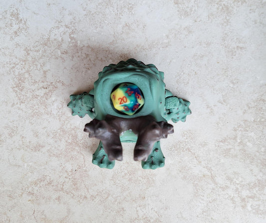 3D printed and painted green warden dice holder / 3d forest warden dice buddy display / 3d printed d20 dice tower holder
