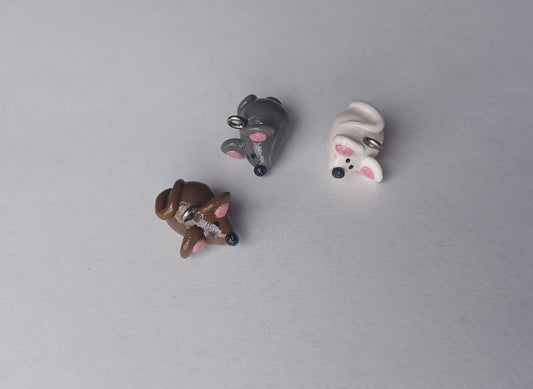 Kawaii mouse charms / polymer clay mouse charms / kawaii animal charms / kawaii mouse jewelry