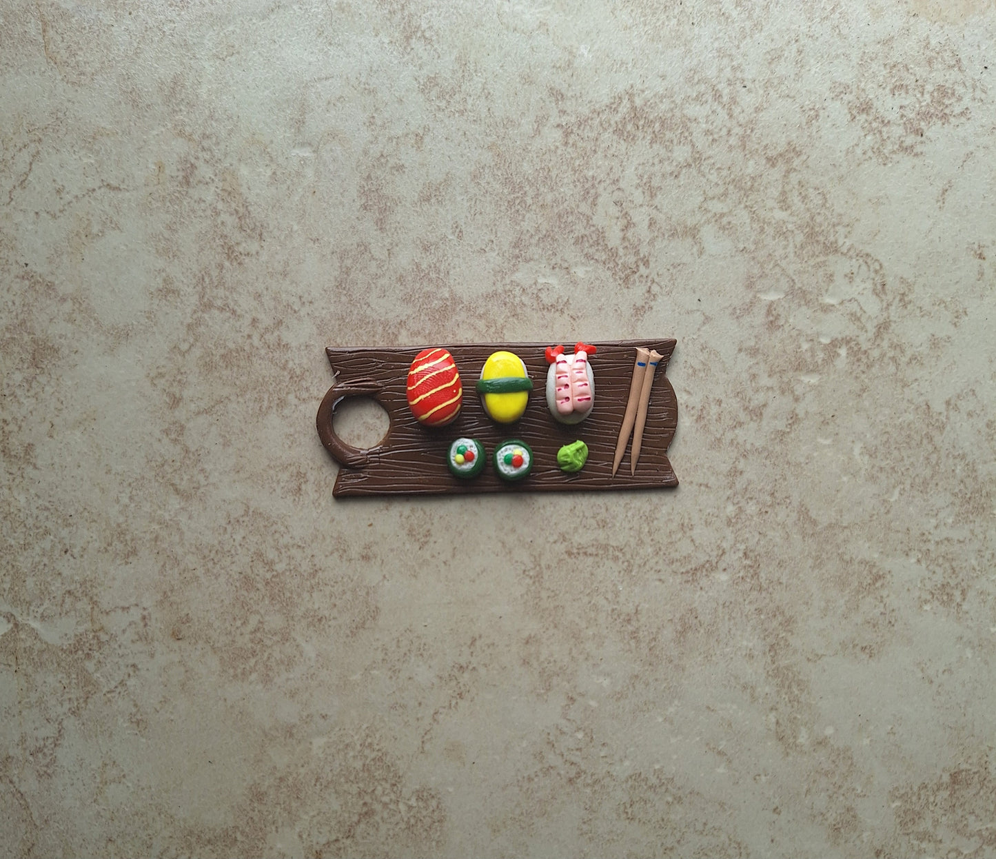 Polymer clay straw tag tumbler topper / clay tumbler accessories / sushi plate tumbler topper straw tag / sushi tumbler accessories