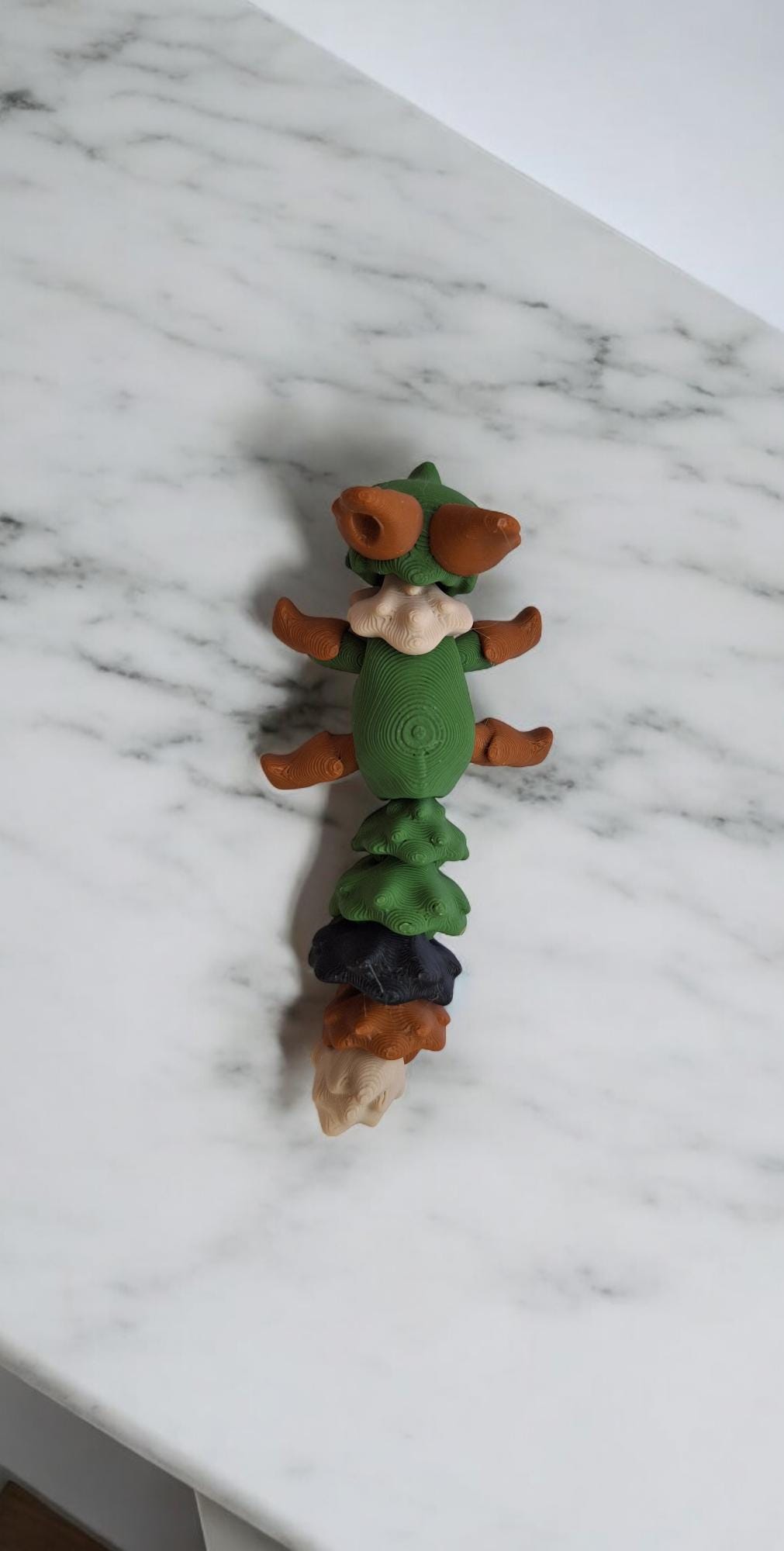 3D articulated *more colors available* orange fox tumbler charm buddy / 3d printed animals tumbler handle charms Fidget kitsune colorful