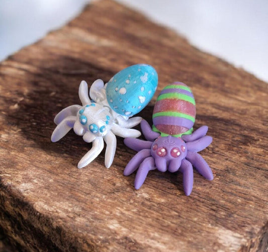 3D articulated cute easter spiders straw cap / 3d printed spider spooky animals spring egg spider straw topper cover Fidget figurines