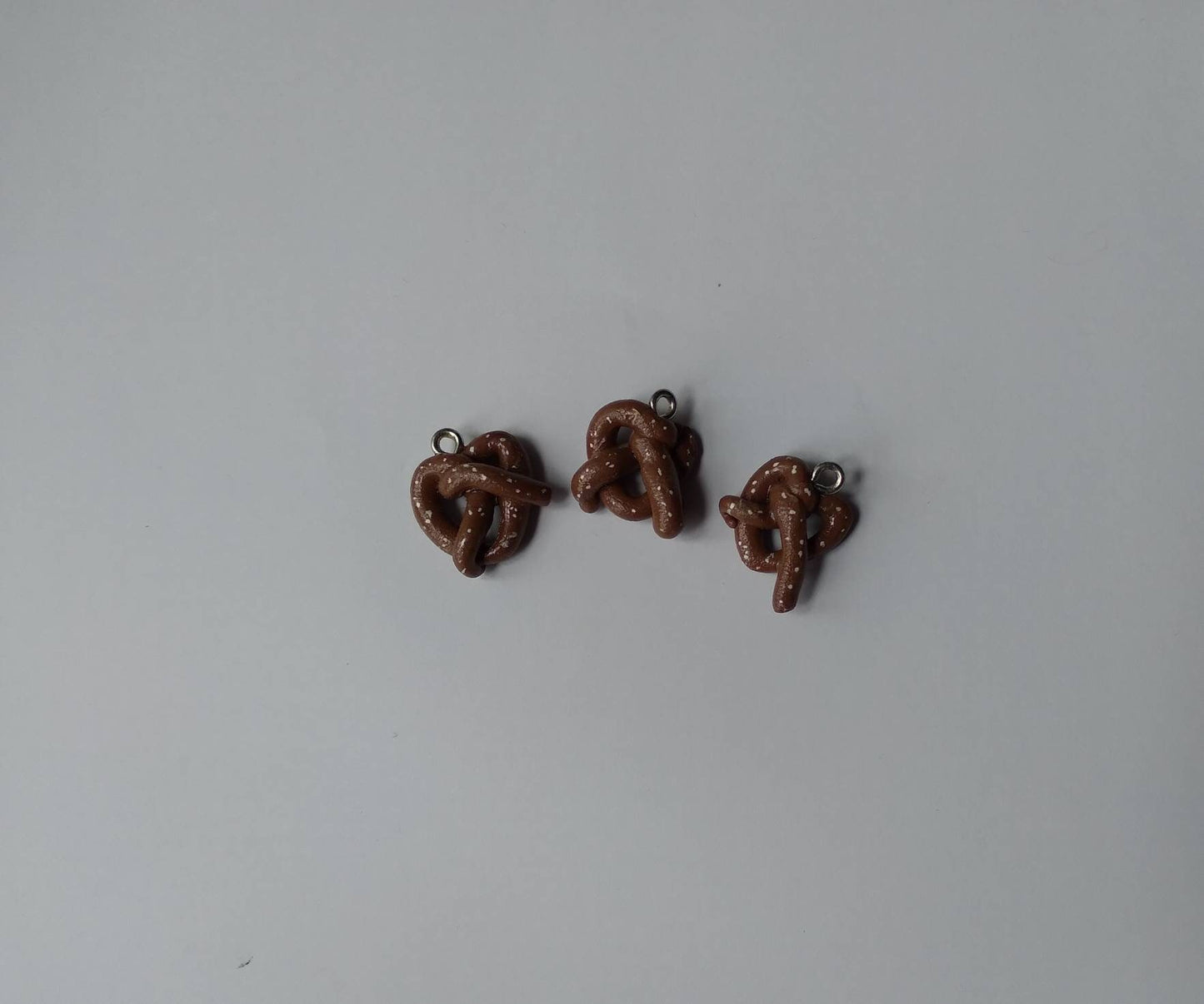 Kawaii pretzel charms / polymer clay fruit charms / kawaii food charms / kawaii food jewelry / kawaii pretzel twist