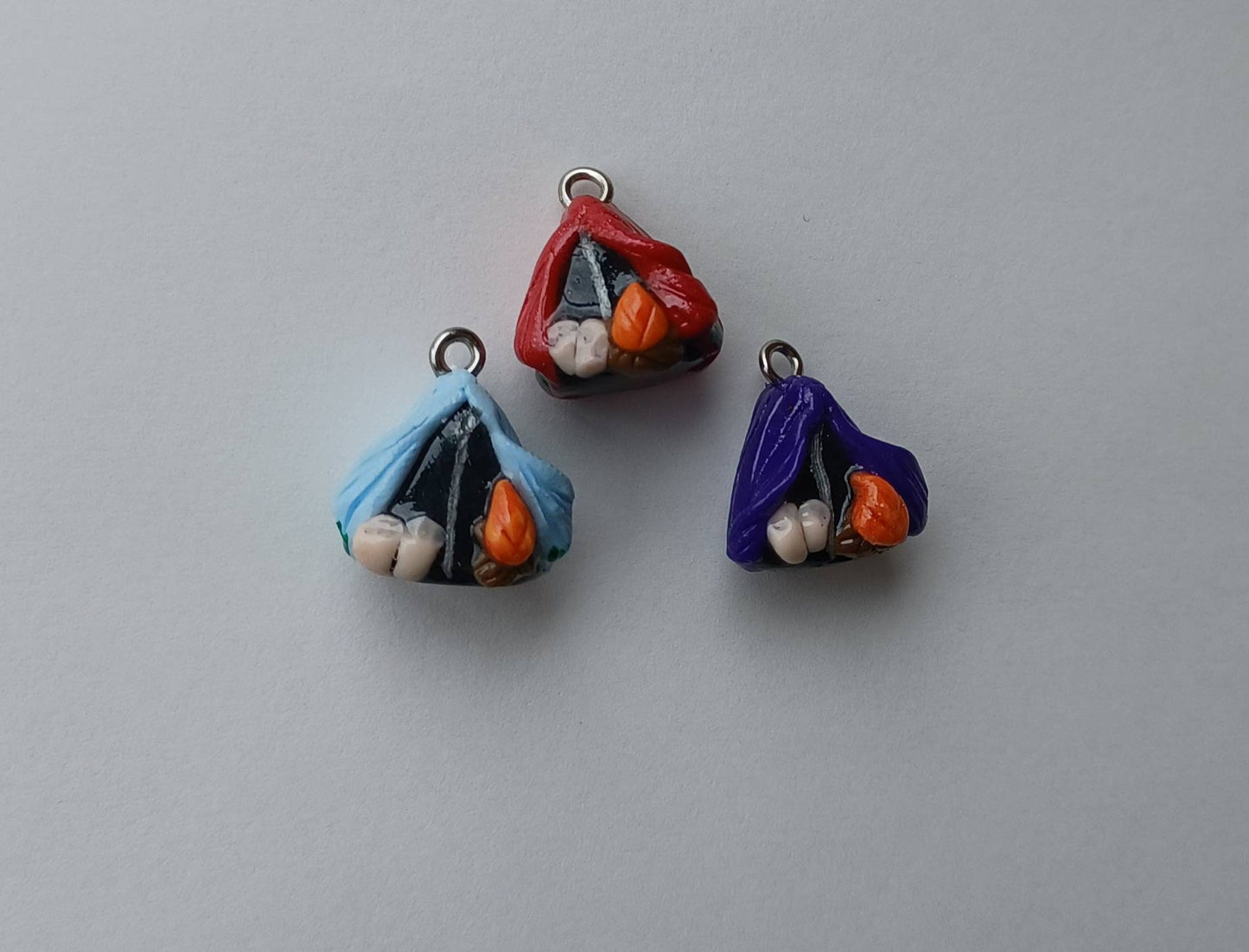 Kawaii tent charms / polymer clay camping charms / kawaii camping tent charms / kawaii camping jewelry