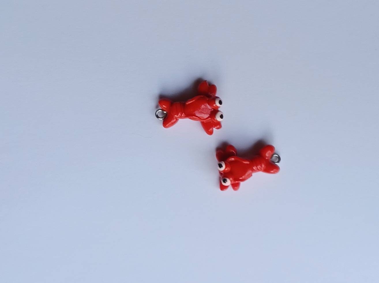 Kawaii lobster charms / polymer clay lobster charms / kawaii animal charms / kawaii lobster jewelry