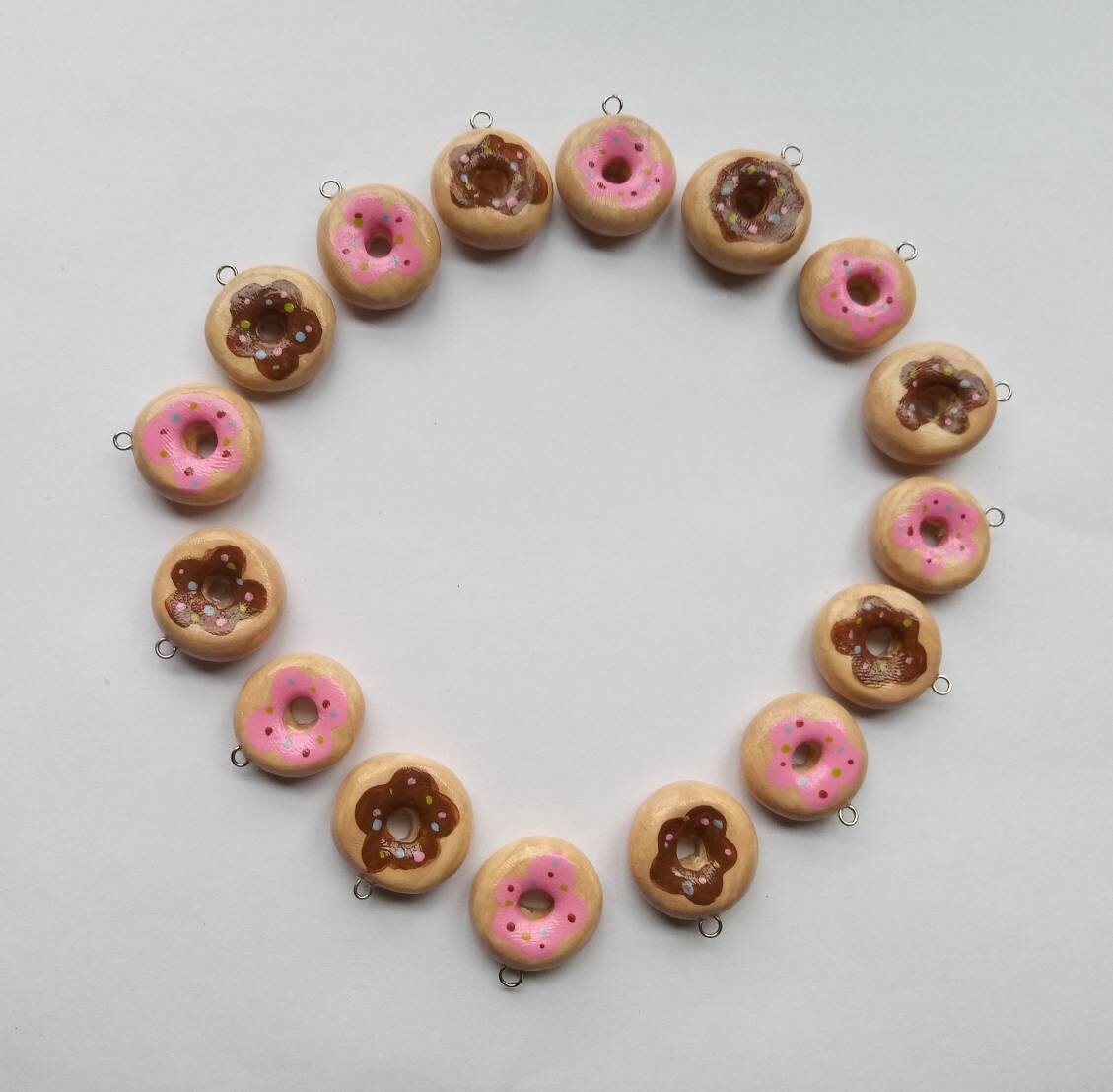 Kawaii donut charms / polymer clay donut dessert charms / kawaii food charms / kawaii food jewelry