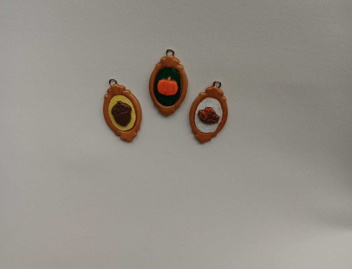 Kawaii thanksgiving fall cameo charms / clay cameo charms / clay silhouette charms / colorful silhouette jewelry / amulet shape cameo charms