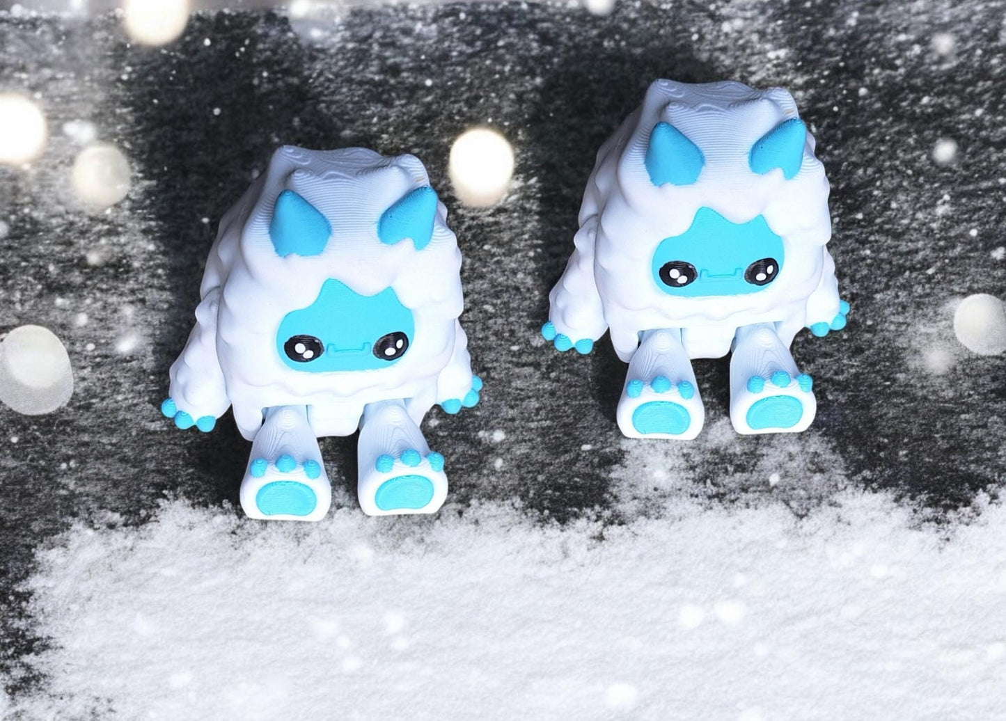 3D articulated printed yeti / 3d printed winter animal / 3d printed snowman yeti holiday christmas figurine knick knack Fidget keychain