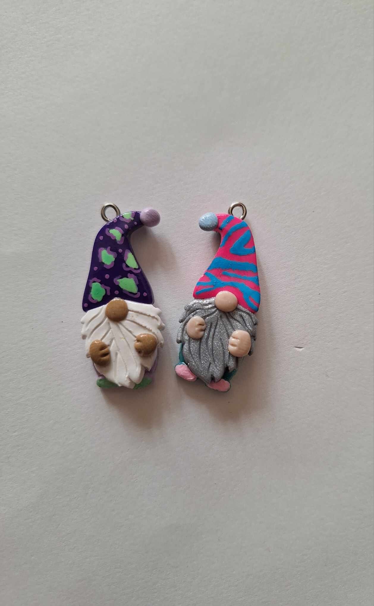 Kawaii animal print gnome charms / polymer clay zebra leopard gnome charms / leopard print gnome charms / colorful gnome charms