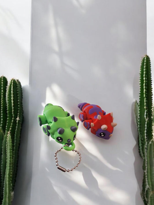 3D articulated cute baby dino / 3d printed dinosaur triceratops keychain / 3d printed triceratops key chain animals figurine Fidget