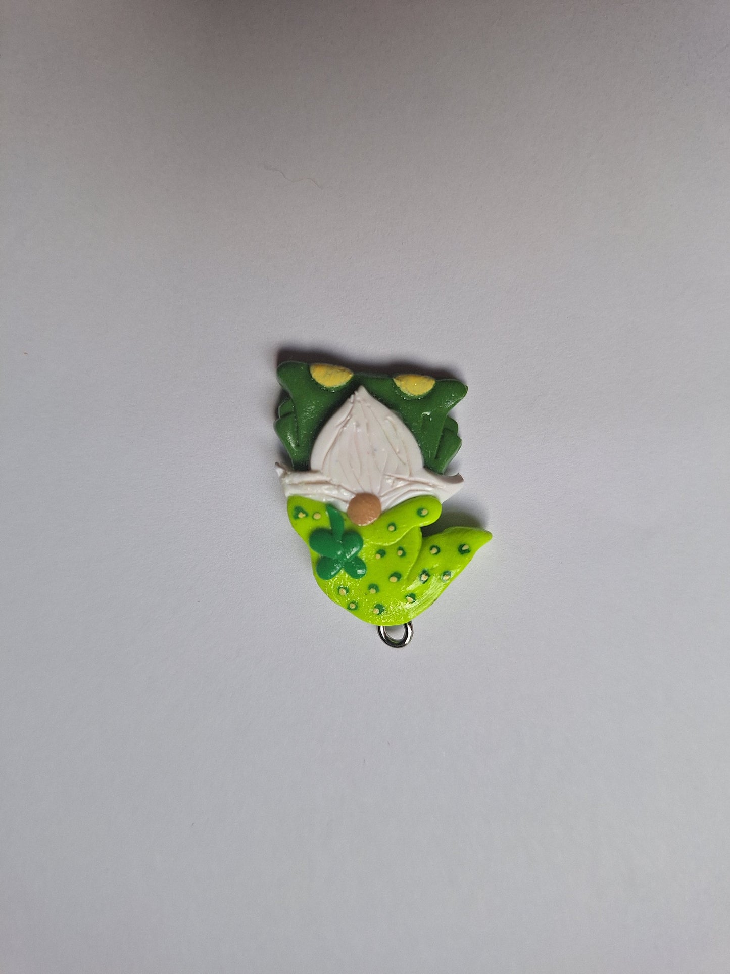 Kawaii green clover gnome charms / polymer clay st patricks day gnome charms / leprechaun gnome charms stitch marker progress keeper