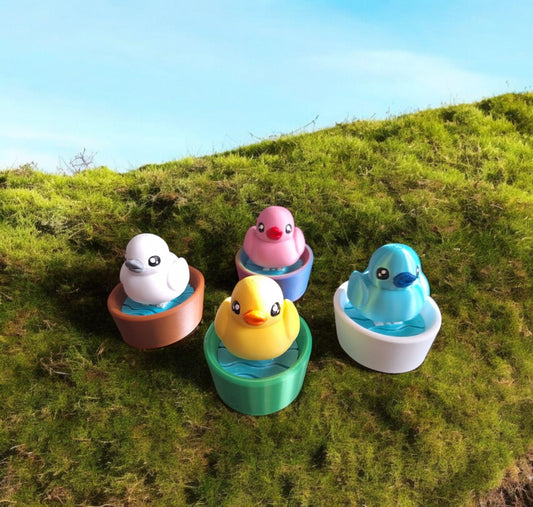 3D printed baby duck Fidget clicker / 3d printed ducky  / 3d printed animal figurine knick knack Fidget clicker cute spring decor