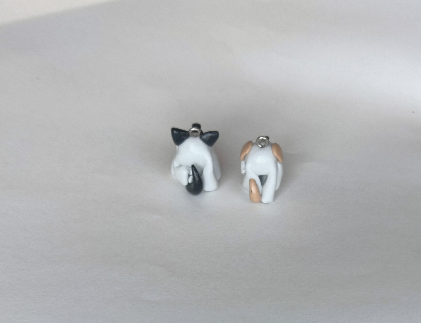 Kawaii sheet ghost charms / polymer clay ghost Halloween charms / Halloween holiday jewelry / ghost puppy dog charms / ghost stitch marker