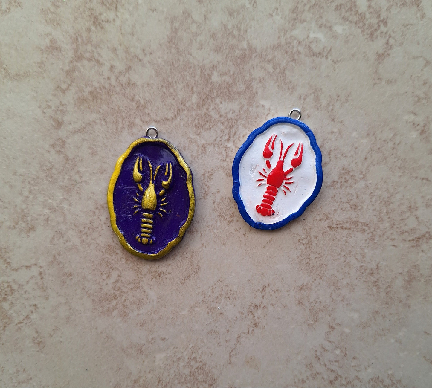 Kawaii nautical lobster charms / polymer clay lobster charms / kawaii animal charms lobster jewelry / mardi gras lobster charm pendant