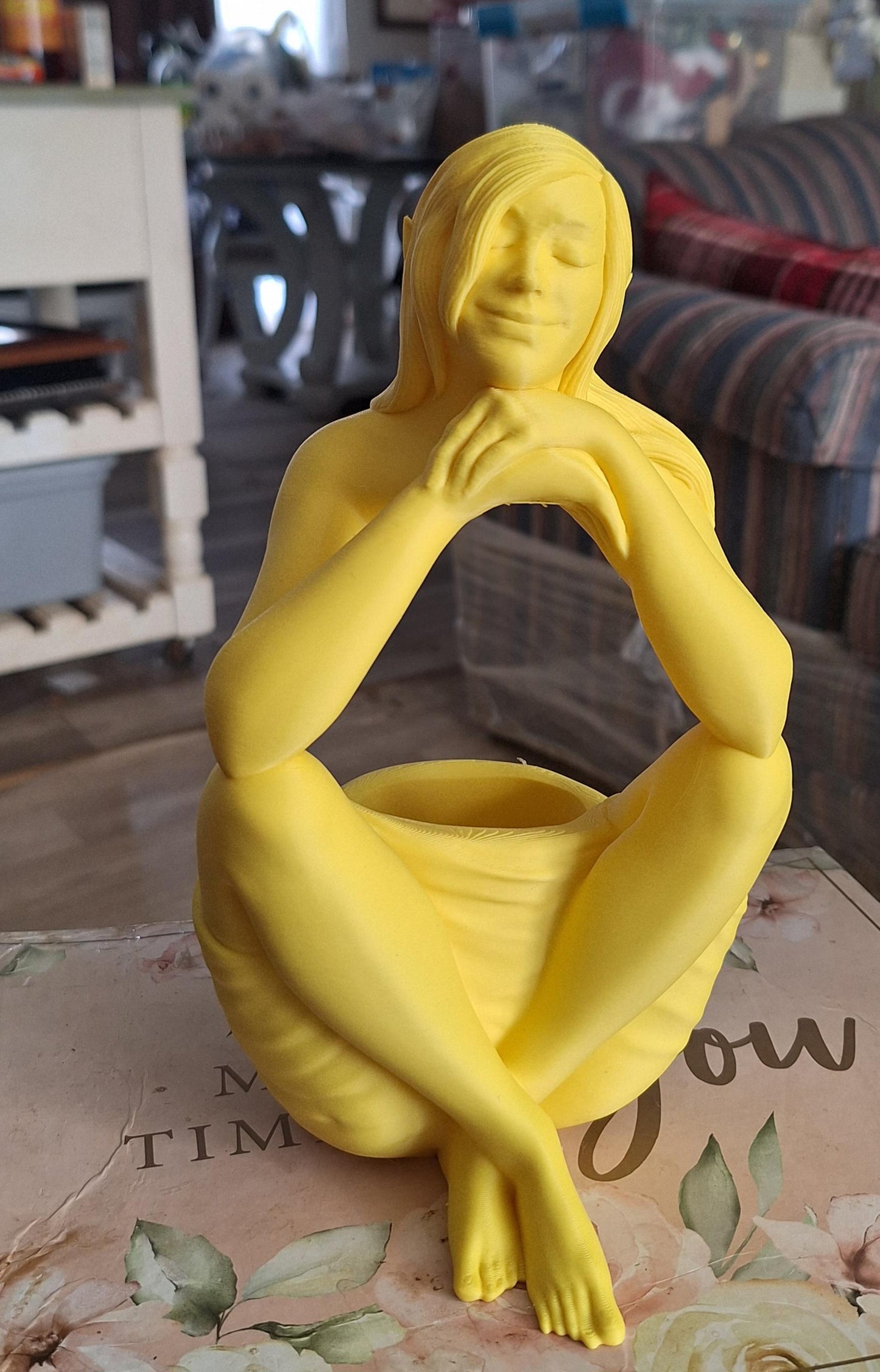 3D printed small elf plant holder / 3d printed painted elven succulent holder planter accessory craftykid3d design