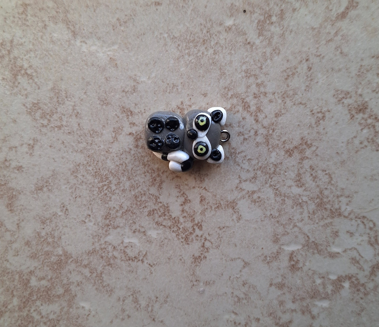 Kawaii lemur charms / polymer clay lemur curly tail charms / kawaii animal charms / kawaii lemur jewelry stitchmarker progress keeper