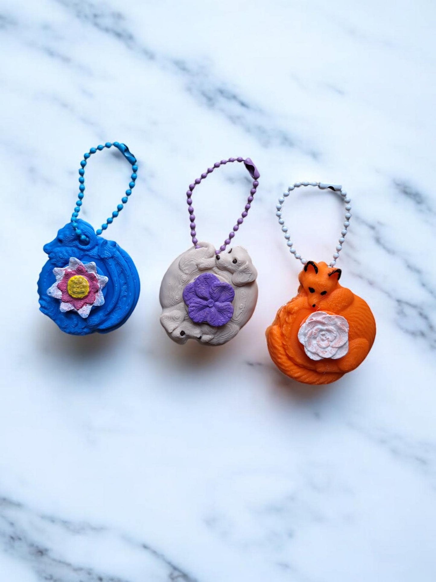 3D printed Fidget spinner keychains / 3d printed dog fox dragon keychain / 3d printed animals figurine knick knack Fidget keychain