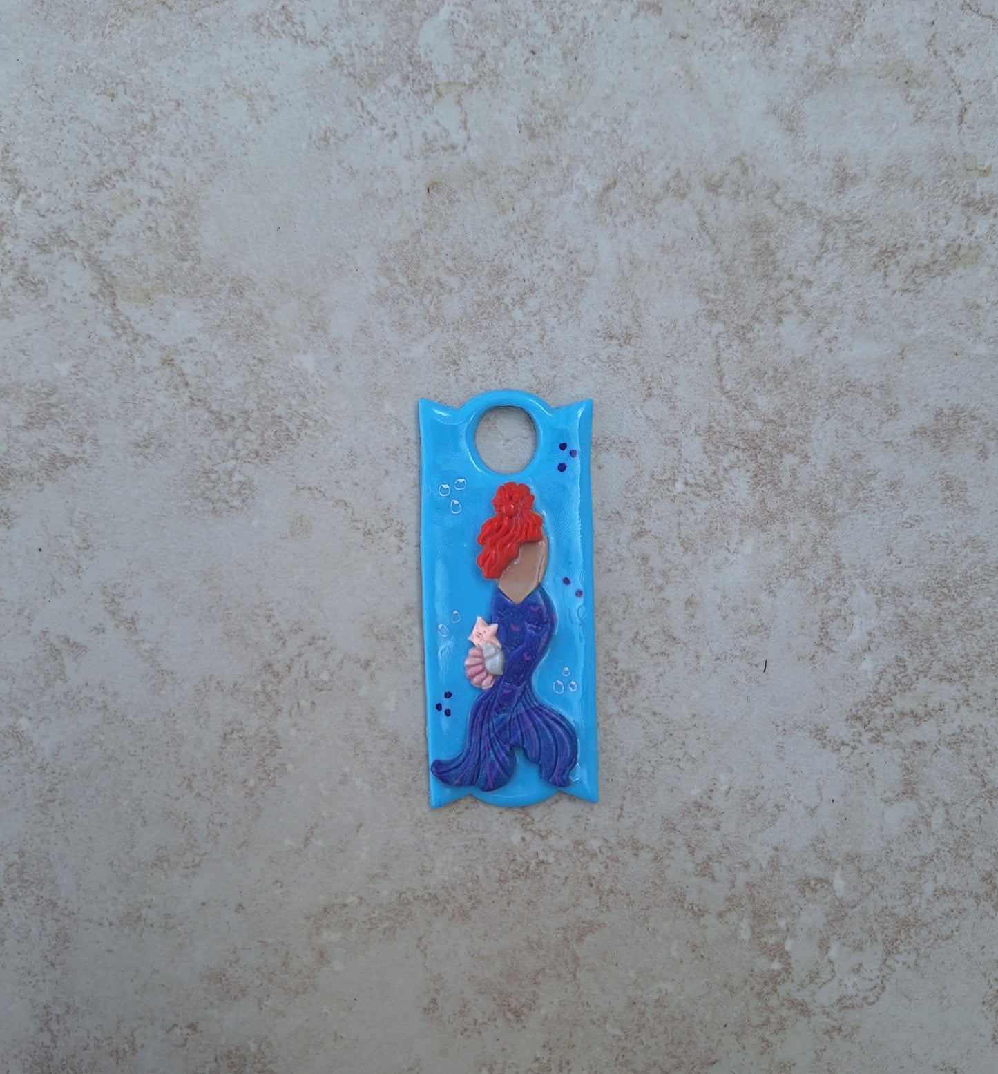 Polymer clay straw tag tumbler topper / clay tumbler accessories / mermaid tumbler topper straw tag / beach shell tumbler accessories