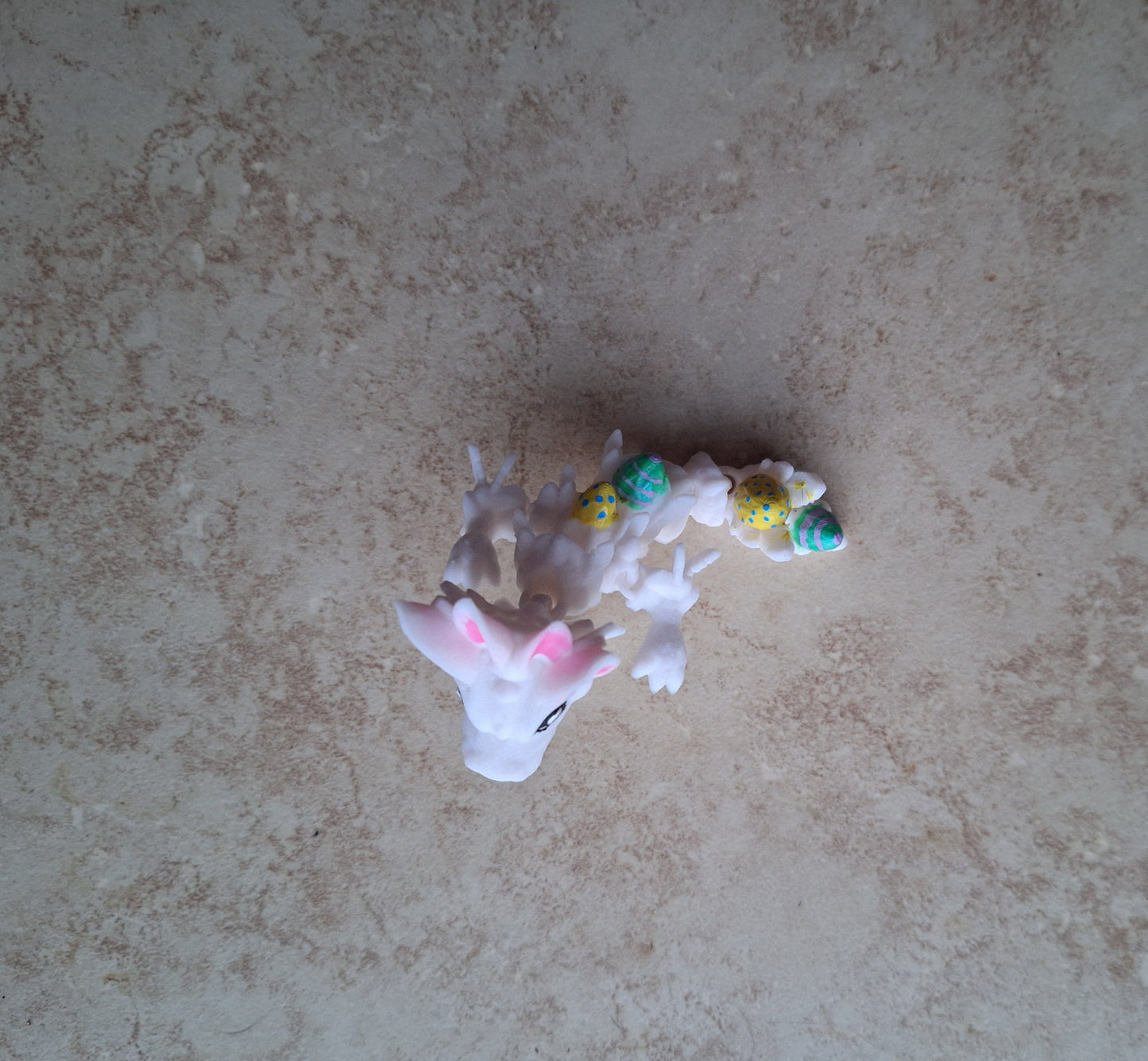 3D articulated easter bunny dragon straw cap / 3d printed dragon animals /  spring easter egg tadling straw topper cover Fidget figurines