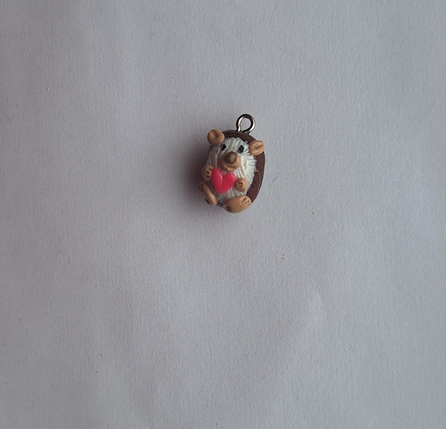 Kawaii clay heart hedgehog charms / polymer clay hedge hog pet charms / kawaii animal charms / porcupine jewelry charm stitch marker