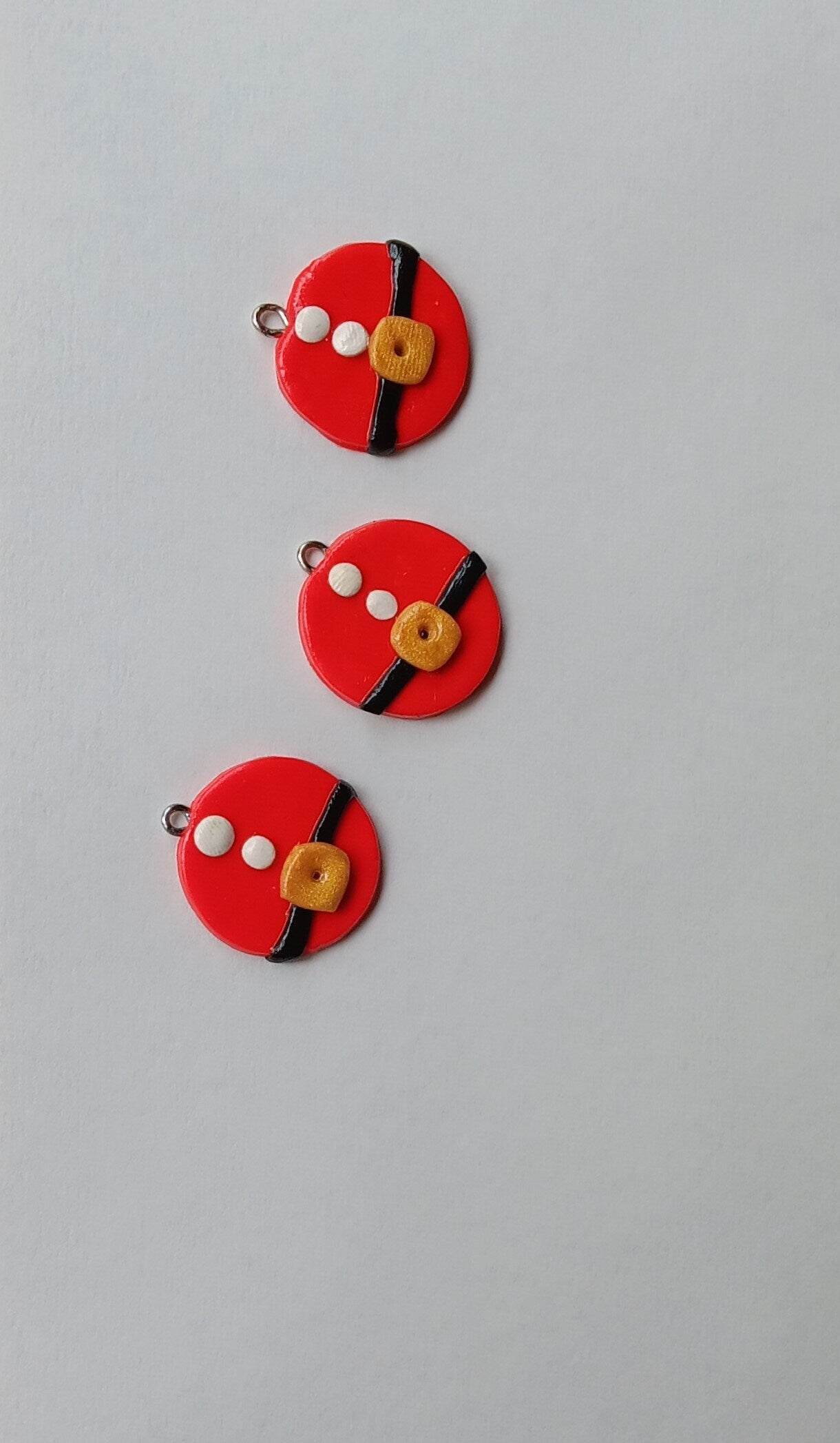 Kawaii santa belt costume charms / polymer clay santa charms / kawaii holiday jewelry / kawaii holiday charms / round santa charms