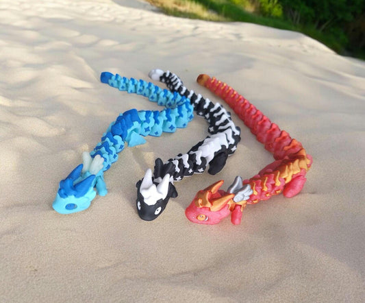 3D articulated colorful atria dragon and egg / 3d printed multi color atria dragon egg / 3d printed desk pet figurine fidget