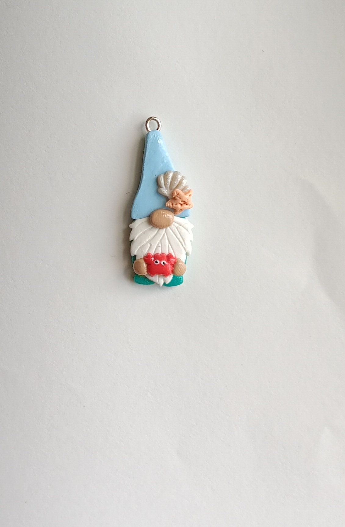 Kawaii nautical beach gnome charms / polymer clay garden gnome charms / crab gnome charms / starfish shell summer gnome charms stitch marker