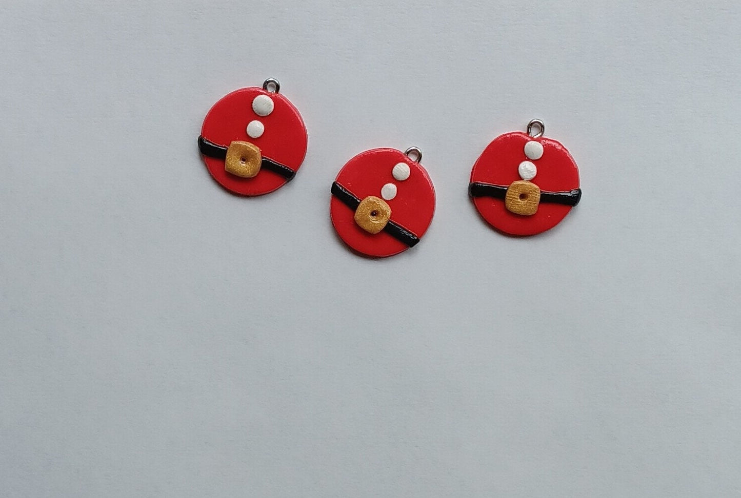 Kawaii santa belt costume charms / polymer clay santa charms / kawaii holiday jewelry / kawaii holiday charms / round santa charms