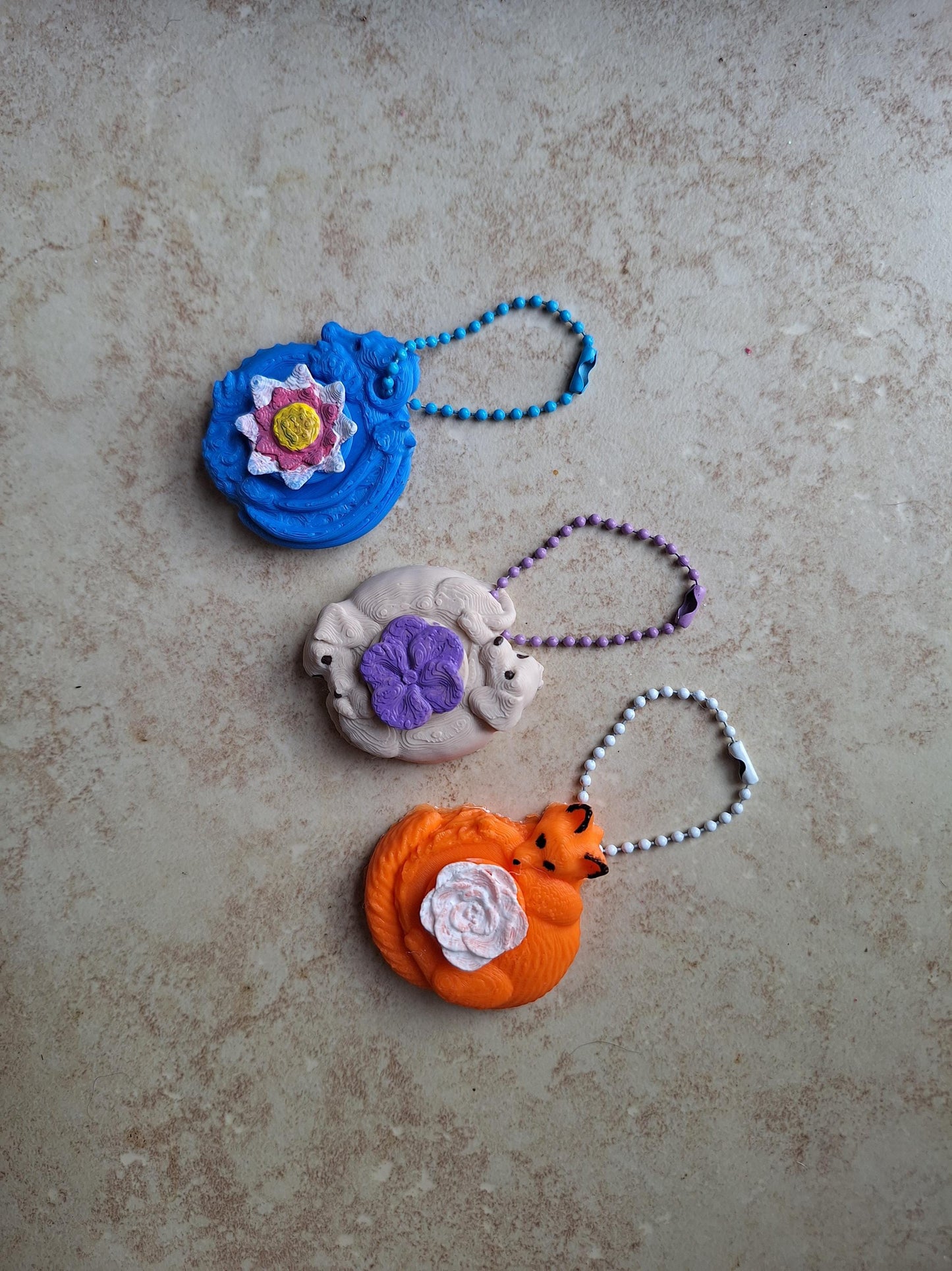 3D printed Fidget spinner keychains / 3d printed dog fox dragon keychain / 3d printed animals figurine knick knack Fidget keychain