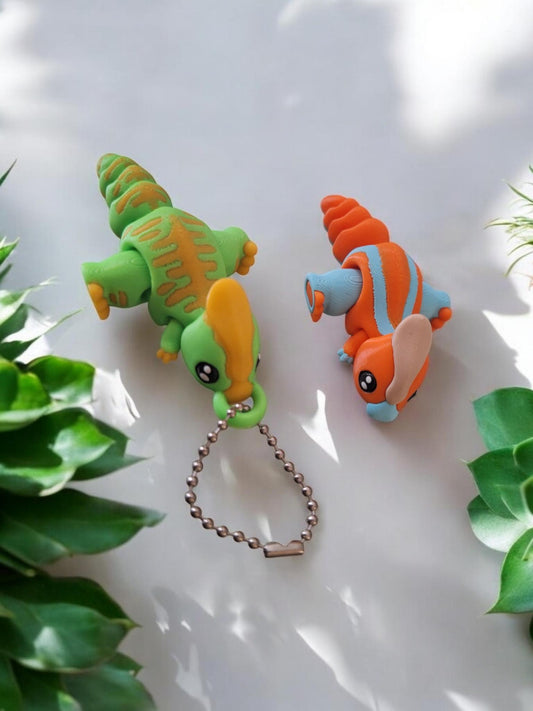 3D articulated cute baby dino / 3d printed dinosaur parasaur keychain / 3d printed parasaur key chain animals figurine Fidget