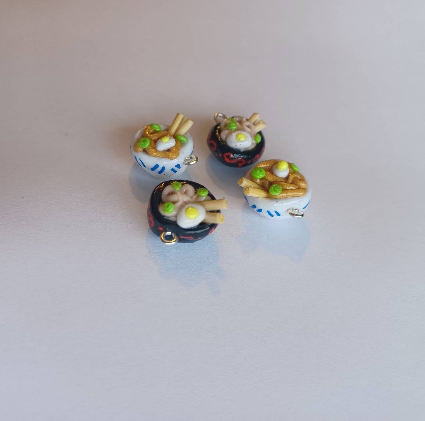 Kawaii ramen bowl charms / polymer clay pho noodle charms / kawaii food charms / kawaii food jewelry soup