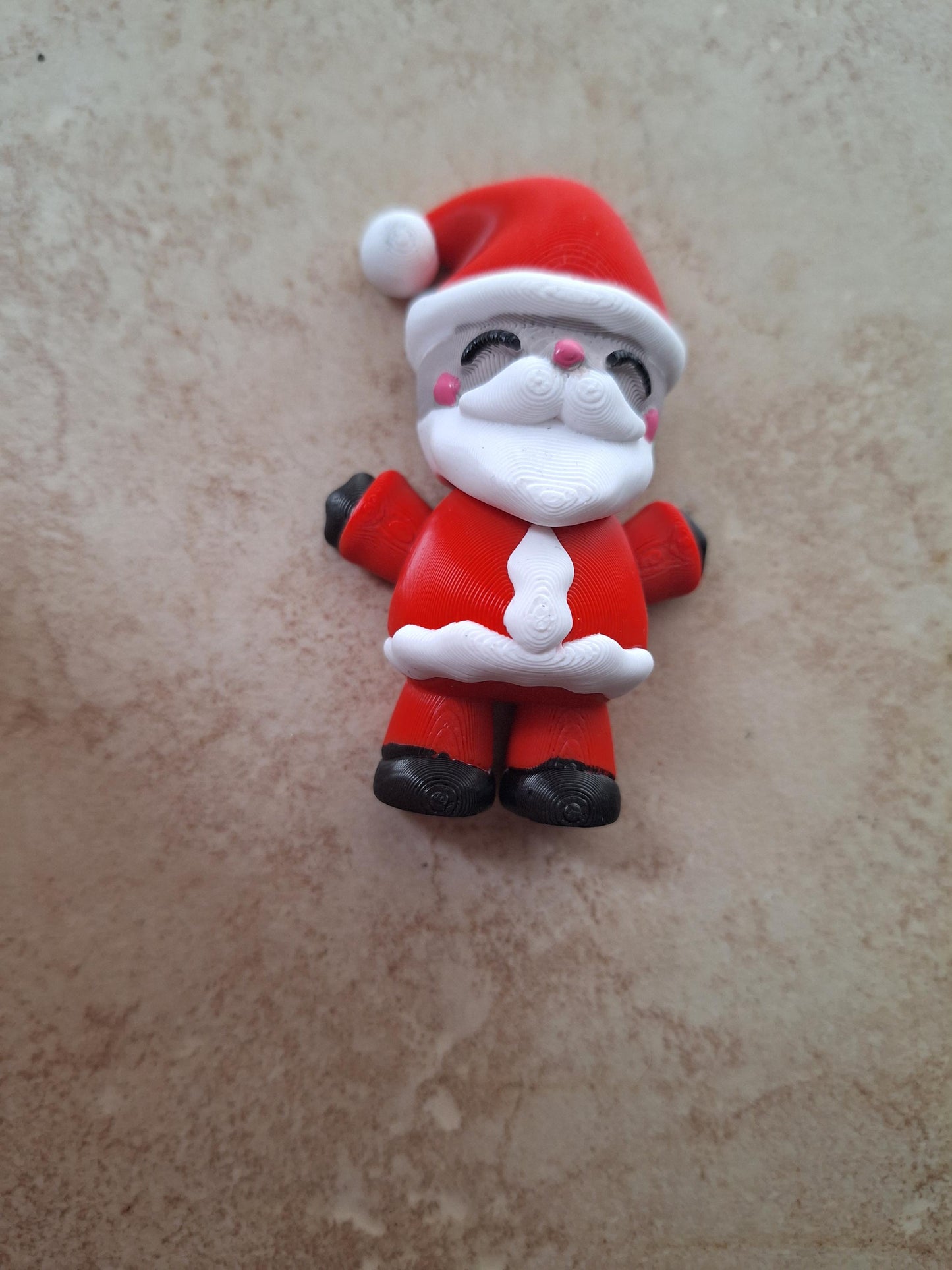 3D articulated printed santa / 3d printed christmas holiday / 3d printed santa claus holiday christmas figurine knick knack Fidget keychain