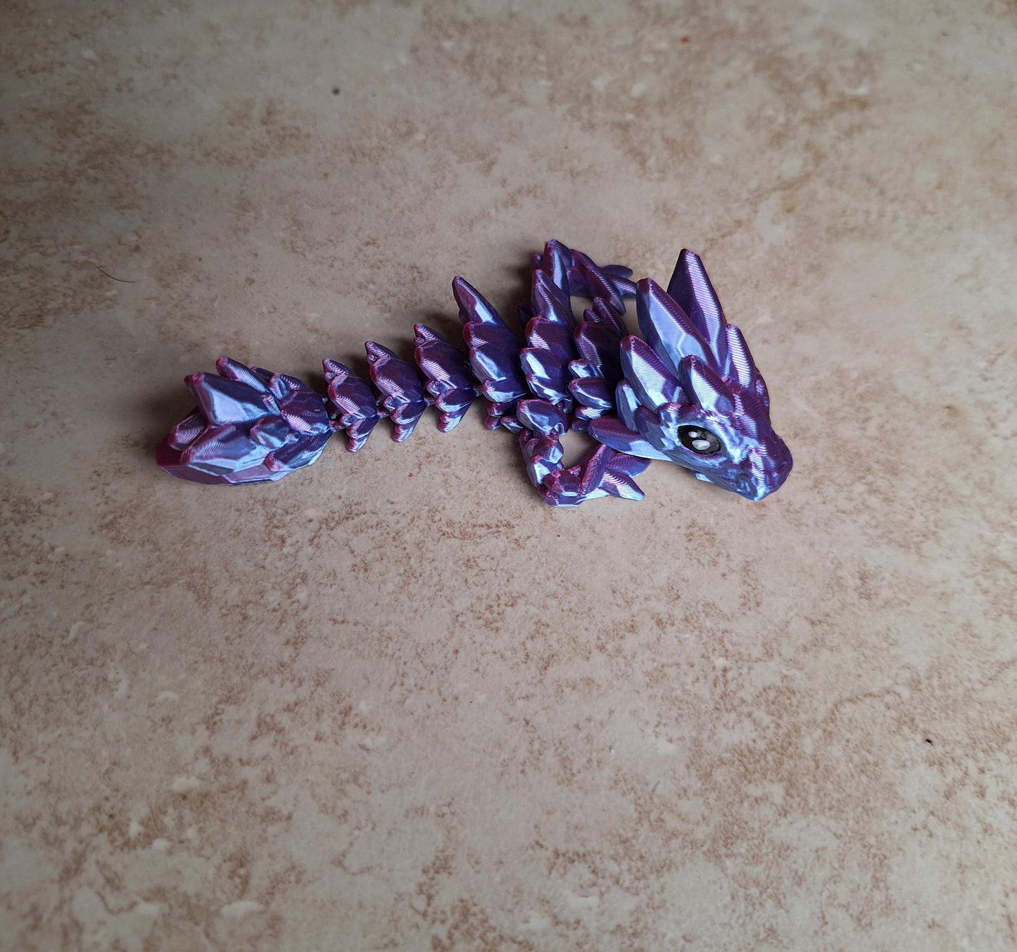 3D articulated crystal gemstone dragon straw cap / 3d printed dragon animals / crystal gem tadling straw topper cover Fidget figurines