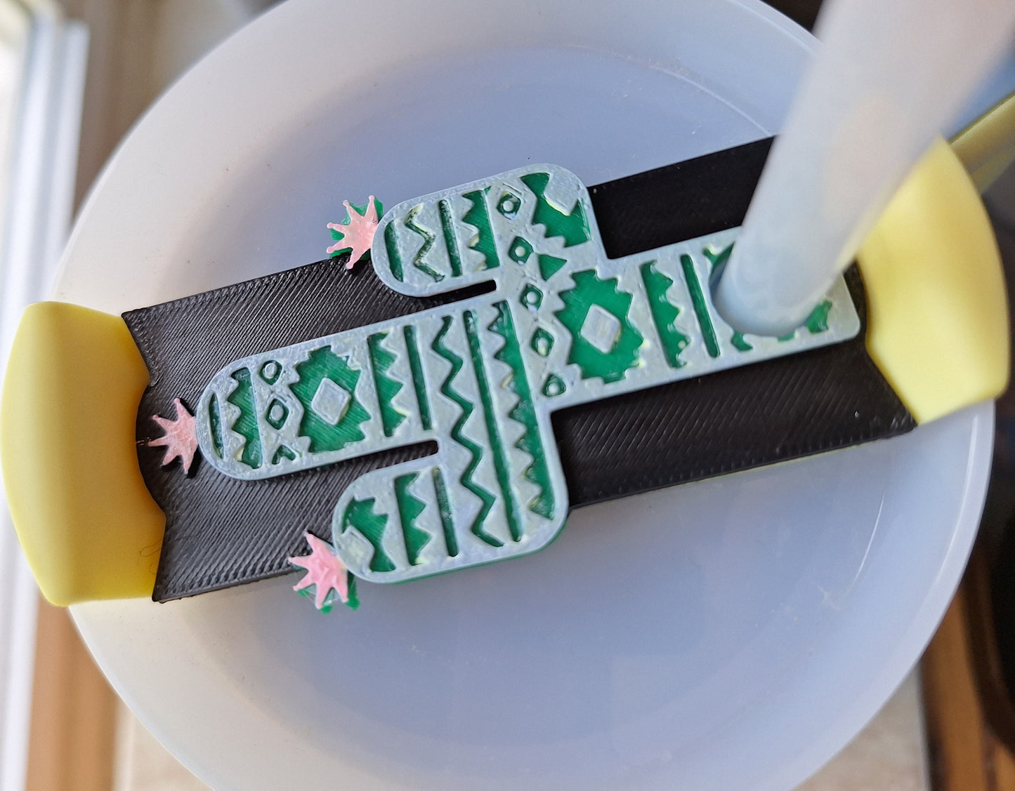 3D printed cactus straw tag tumbler topper tumbler accessories / Aztec pattern tumbler topper straw tag / cactus tumbler accessories