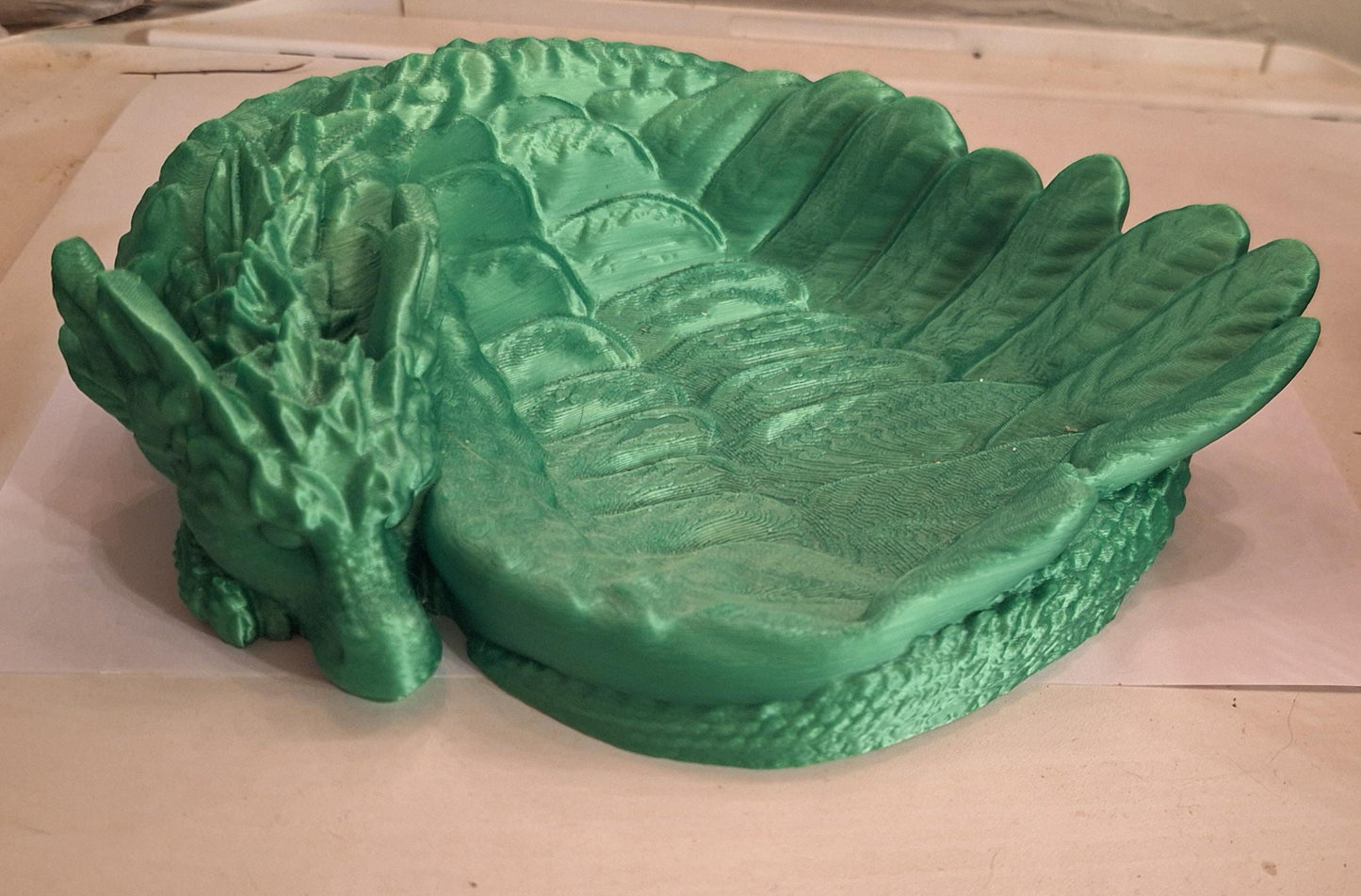 3D printed dragon trinket dish organizer / dragon change holder / 3d printed tabletop coin jewelry trinket tray organizer accessories